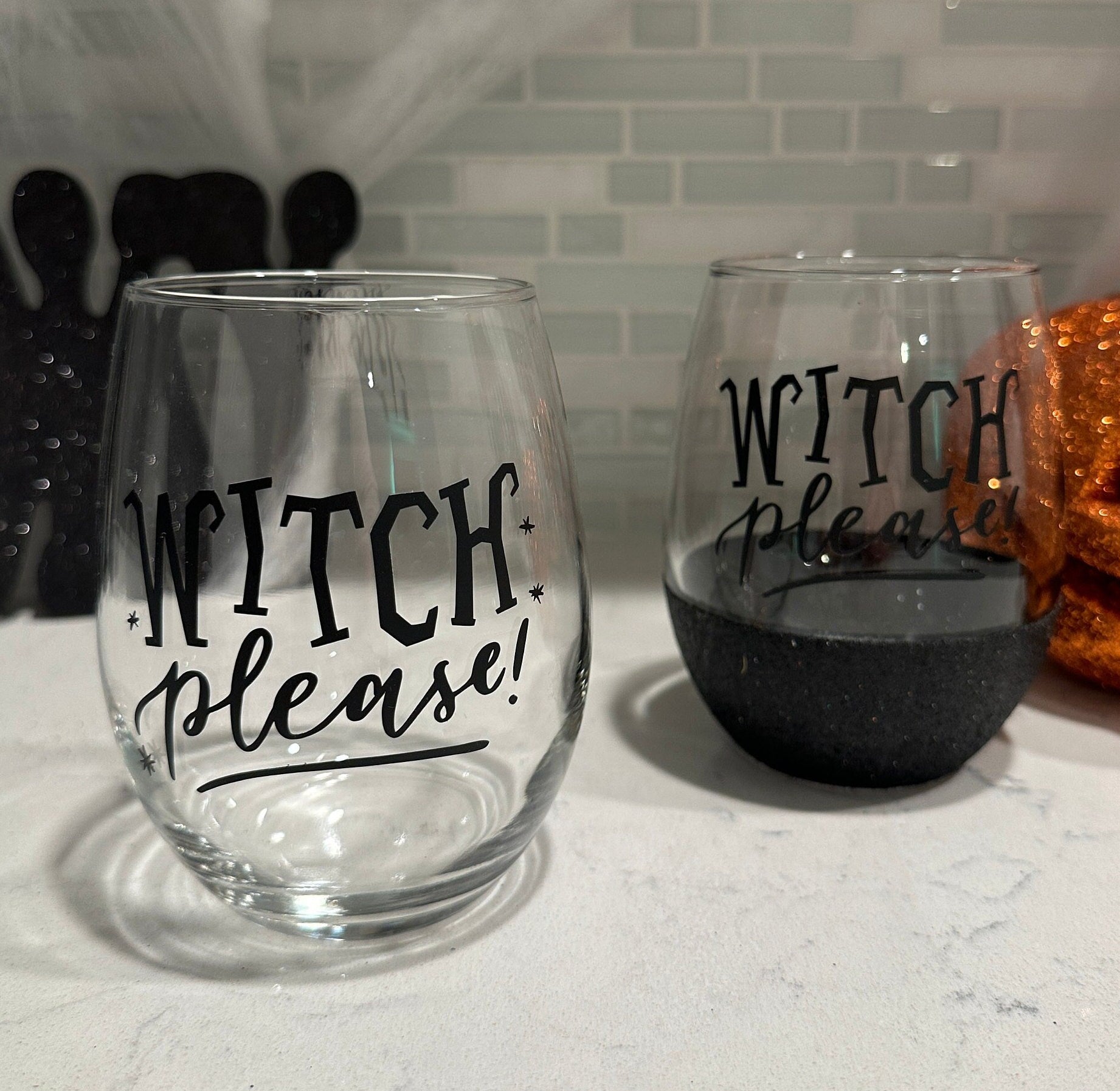 Witch Please Stemless Wine Glass