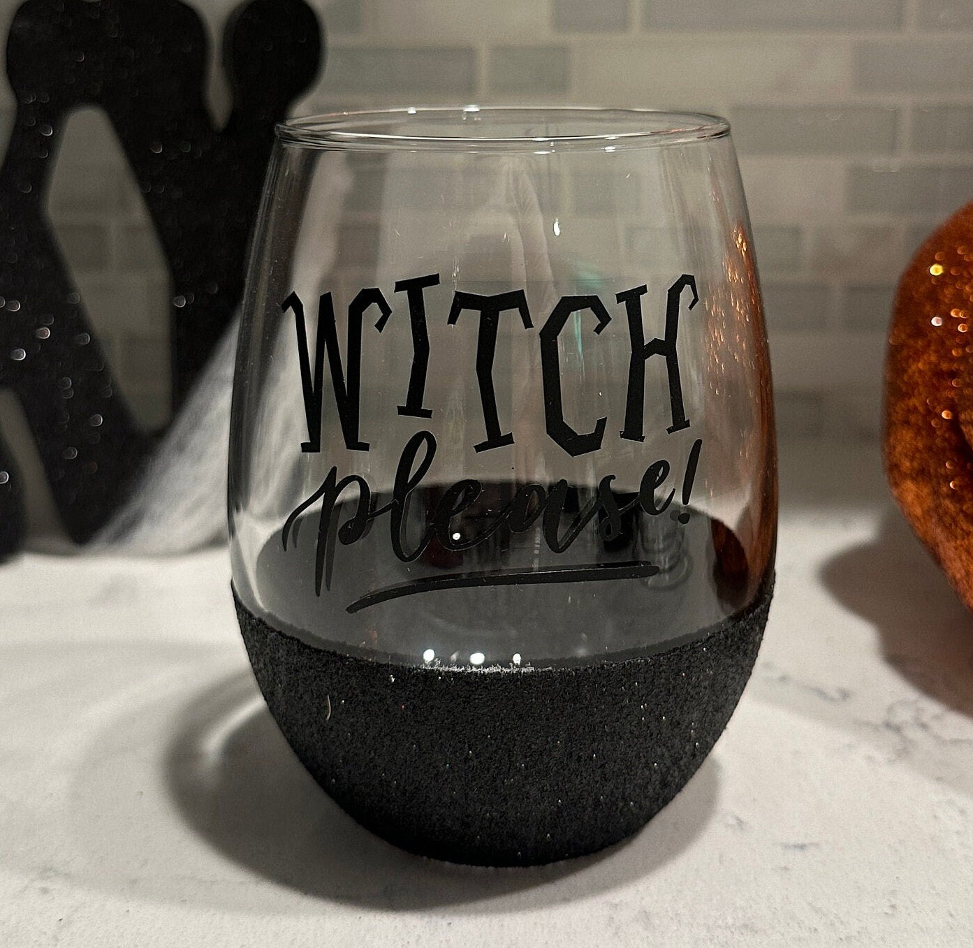 Witch Please Stemless Wine Glass
