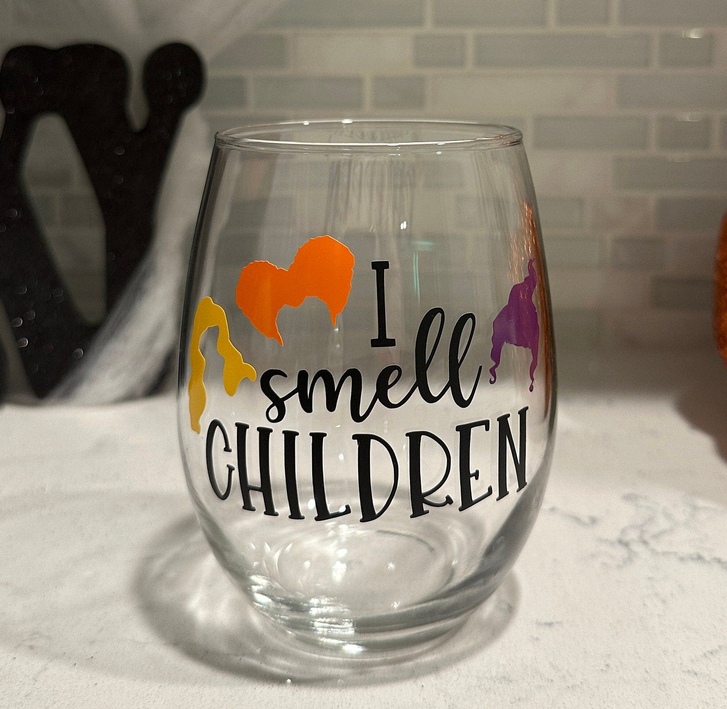 I Smell Children Stemless Wine Glass