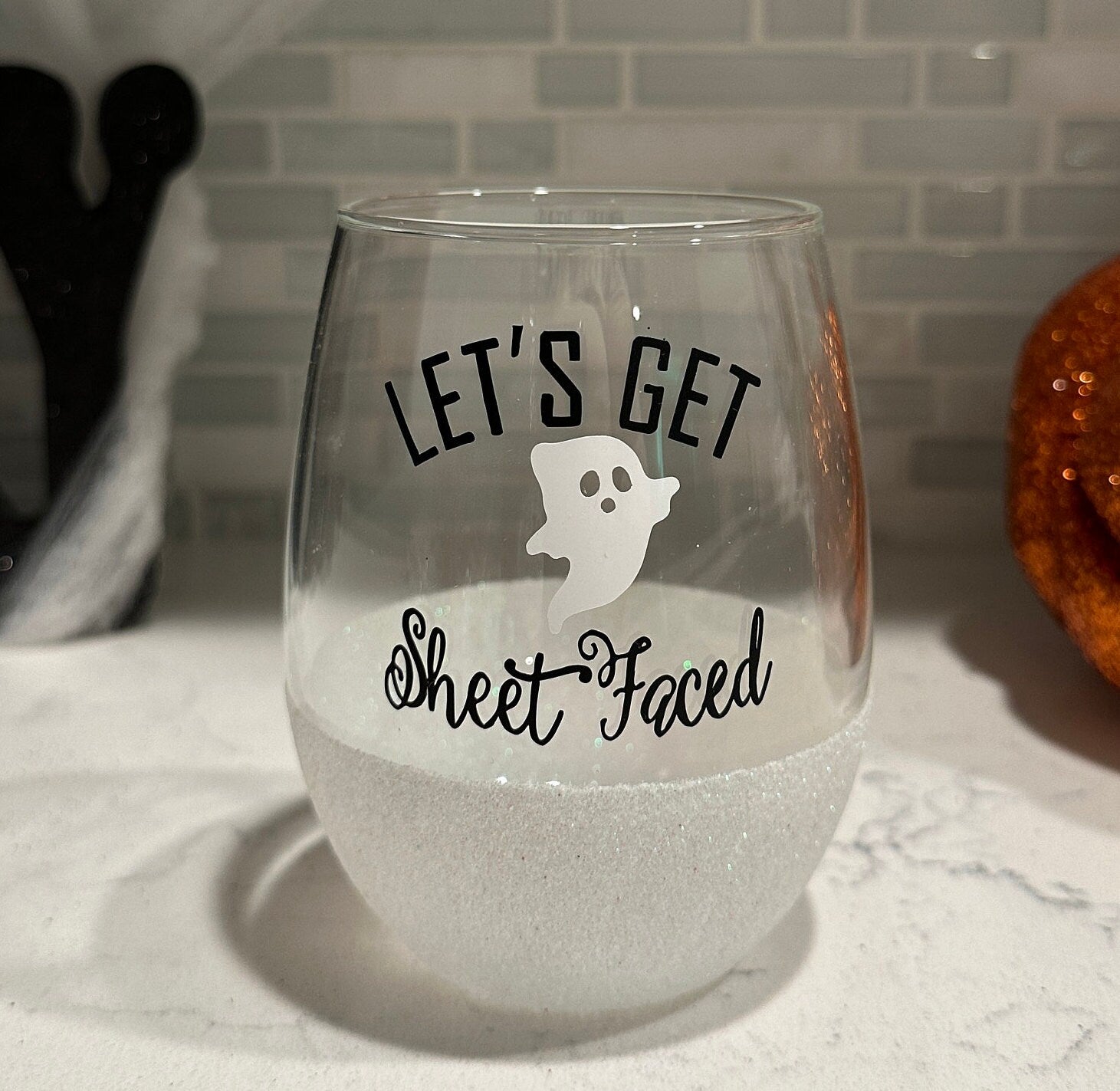 Let’s Get Sheet Faced Stemless Wine Glass