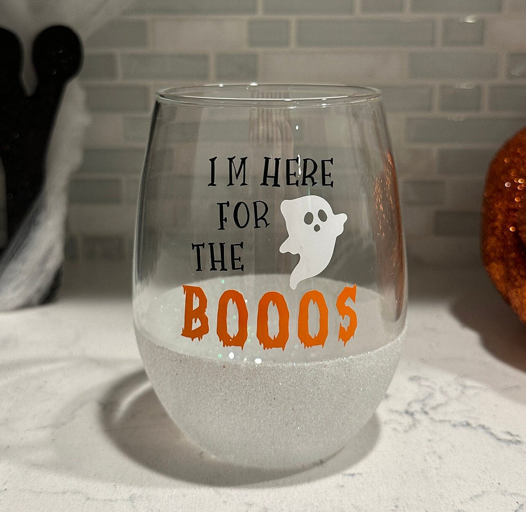 I’m Here for the Booos Stemless Wine Glass