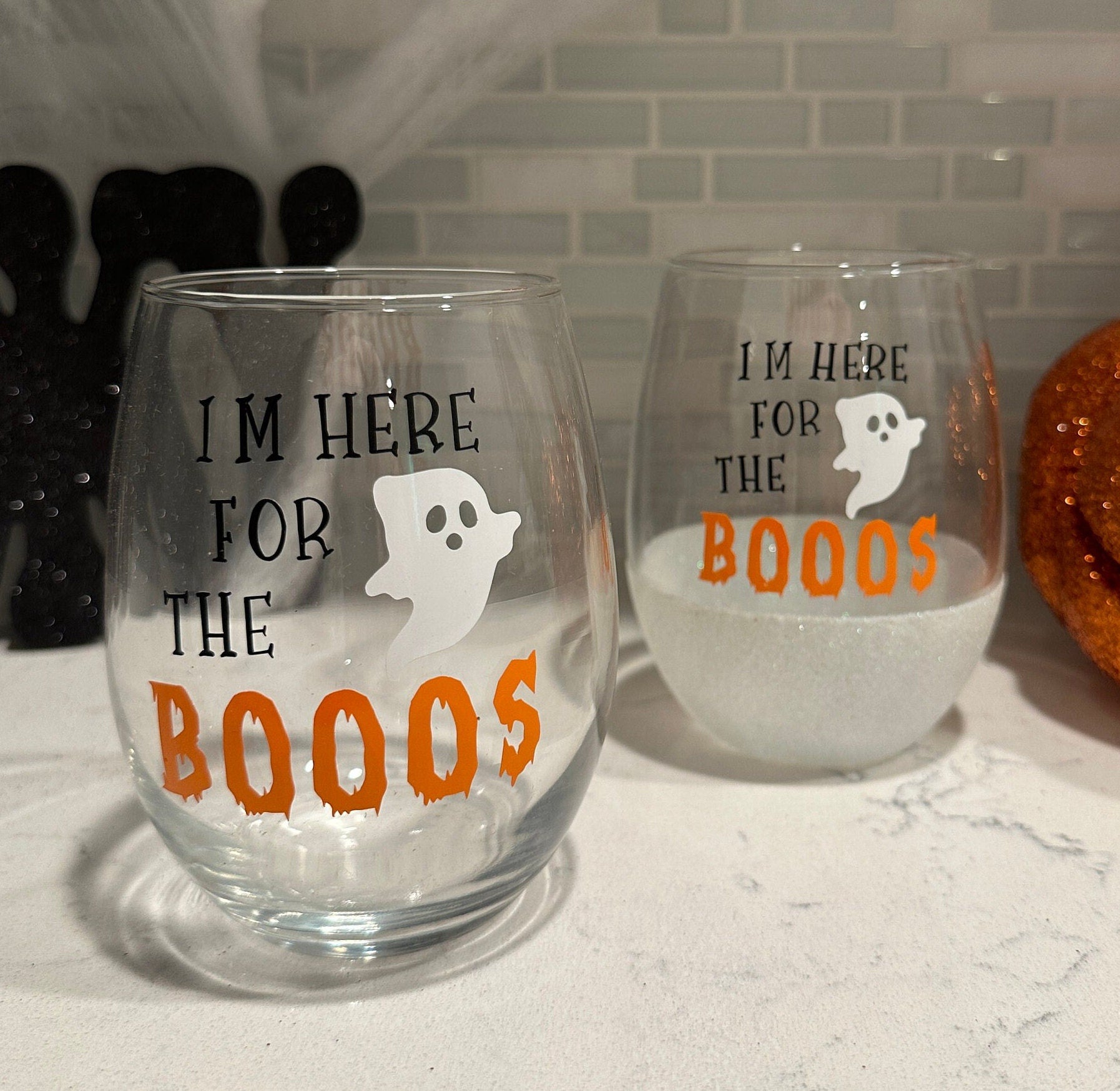 I’m Here for the Booos Stemless Wine Glass