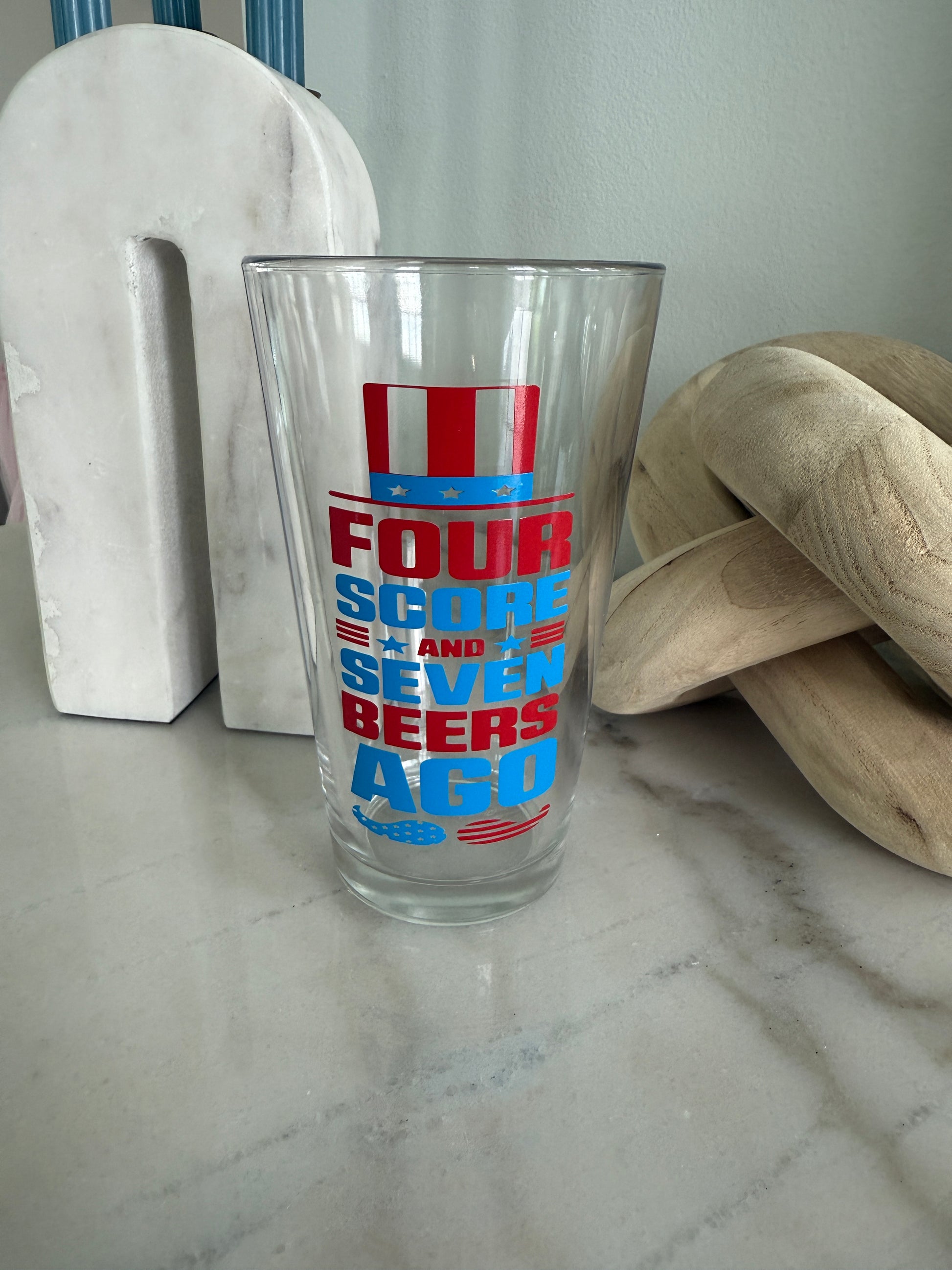 Four Score and Seven Beers Ago Pint Glass
