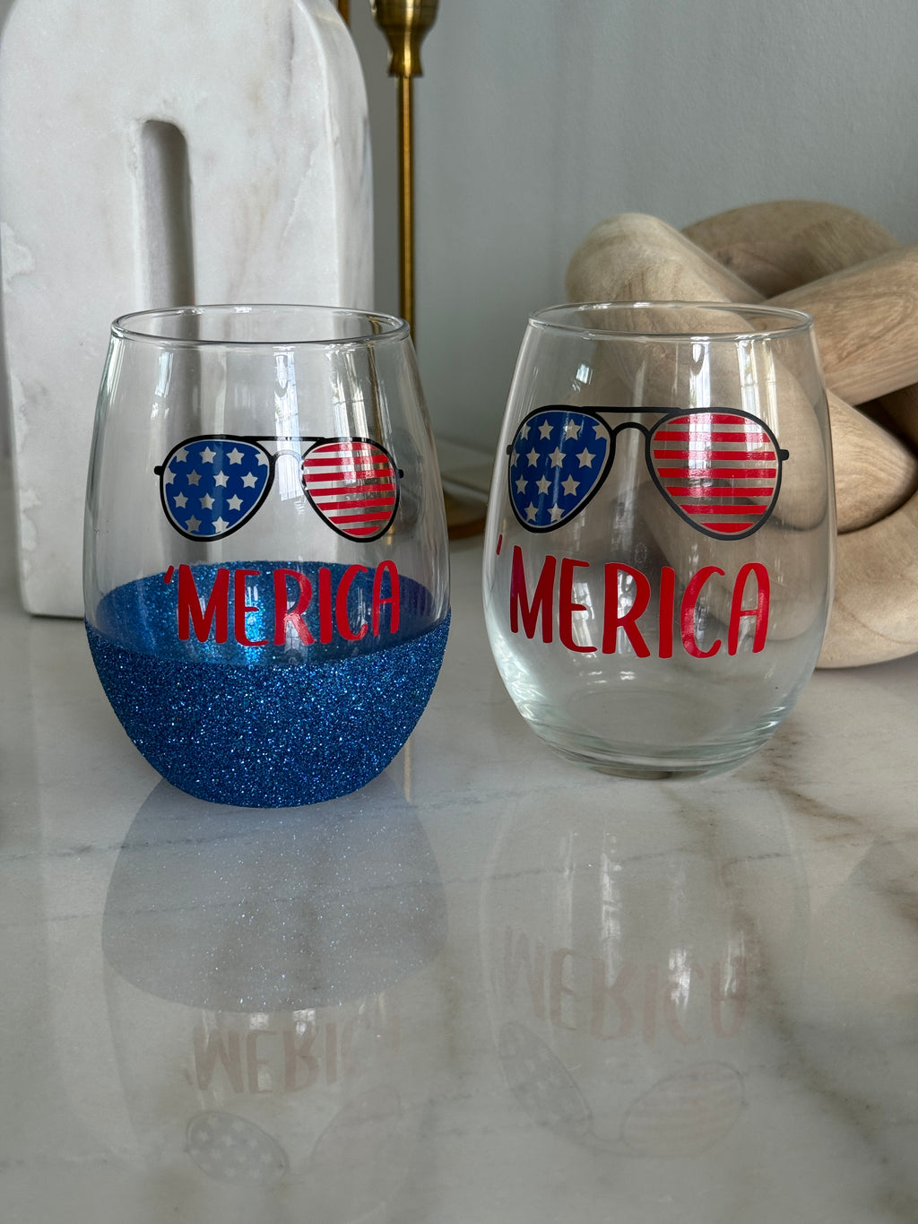 'Merica Stemless Wine Glass