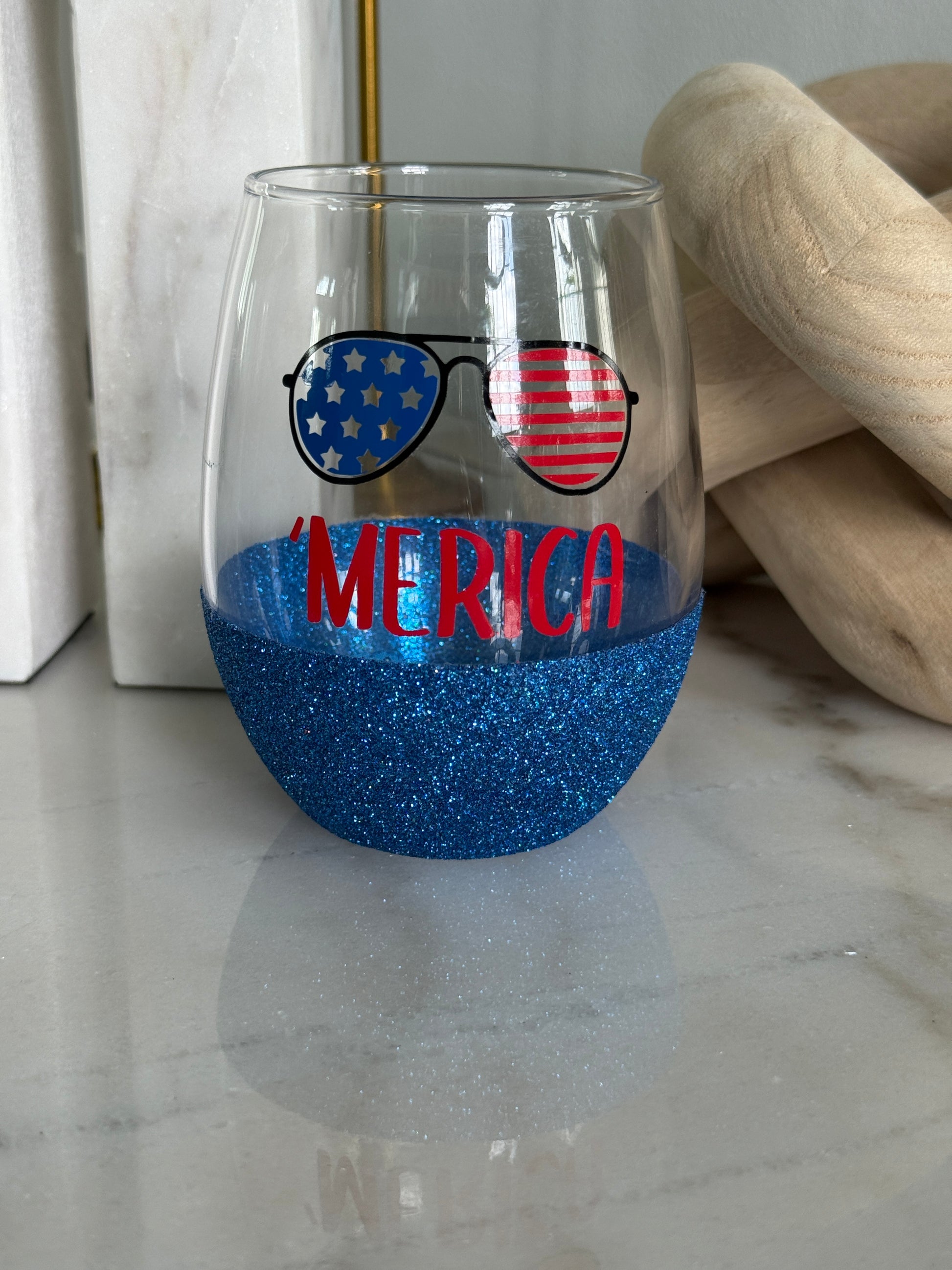 'Merica Stemless Wine Glass