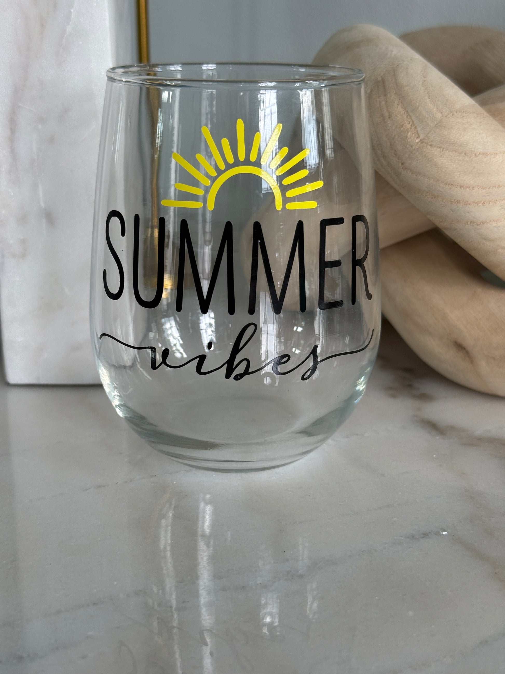 Summer Vibes 2 Stemless Wine Glass