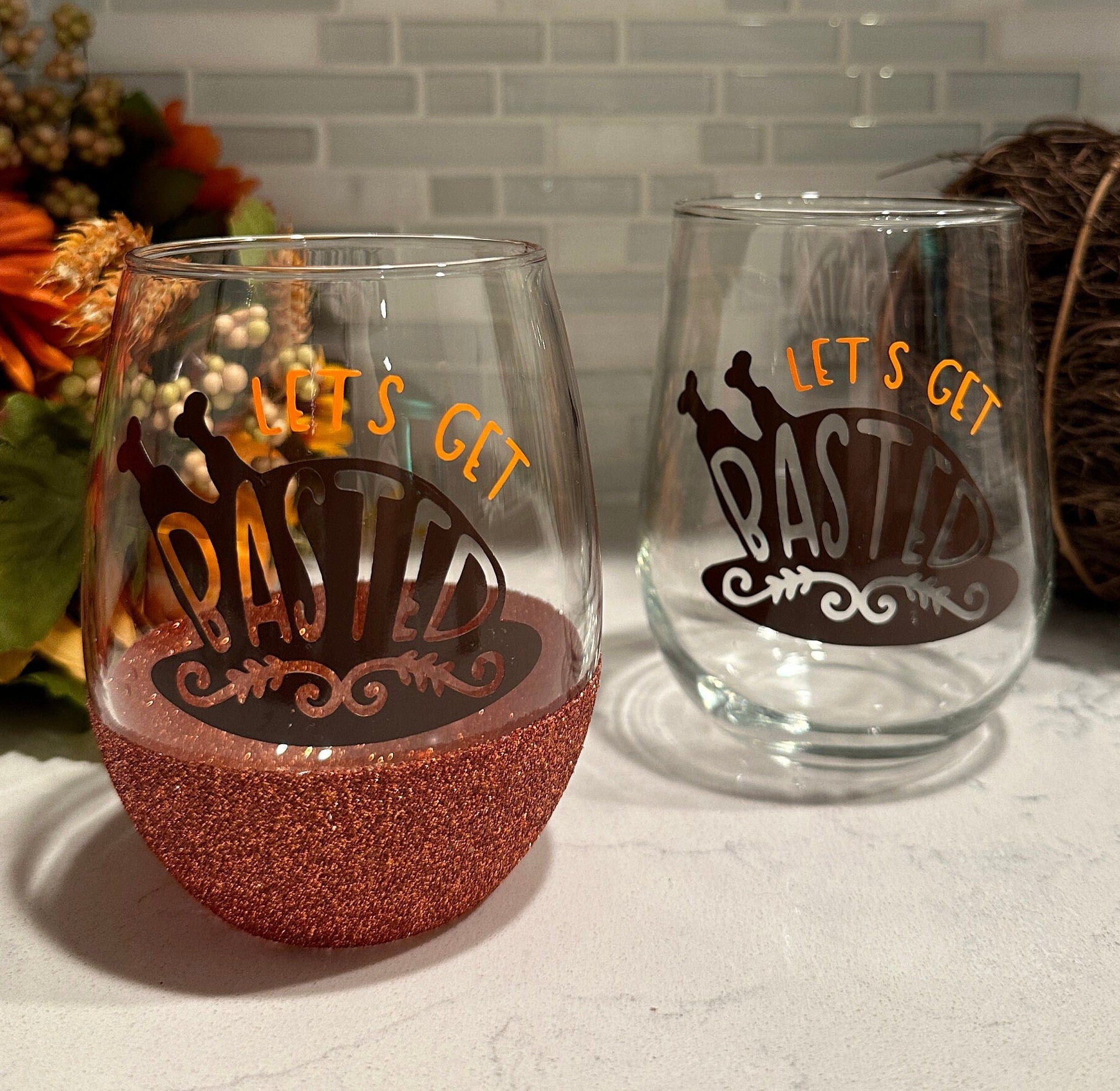 Let’s Get Basted Stemless Wine Glass