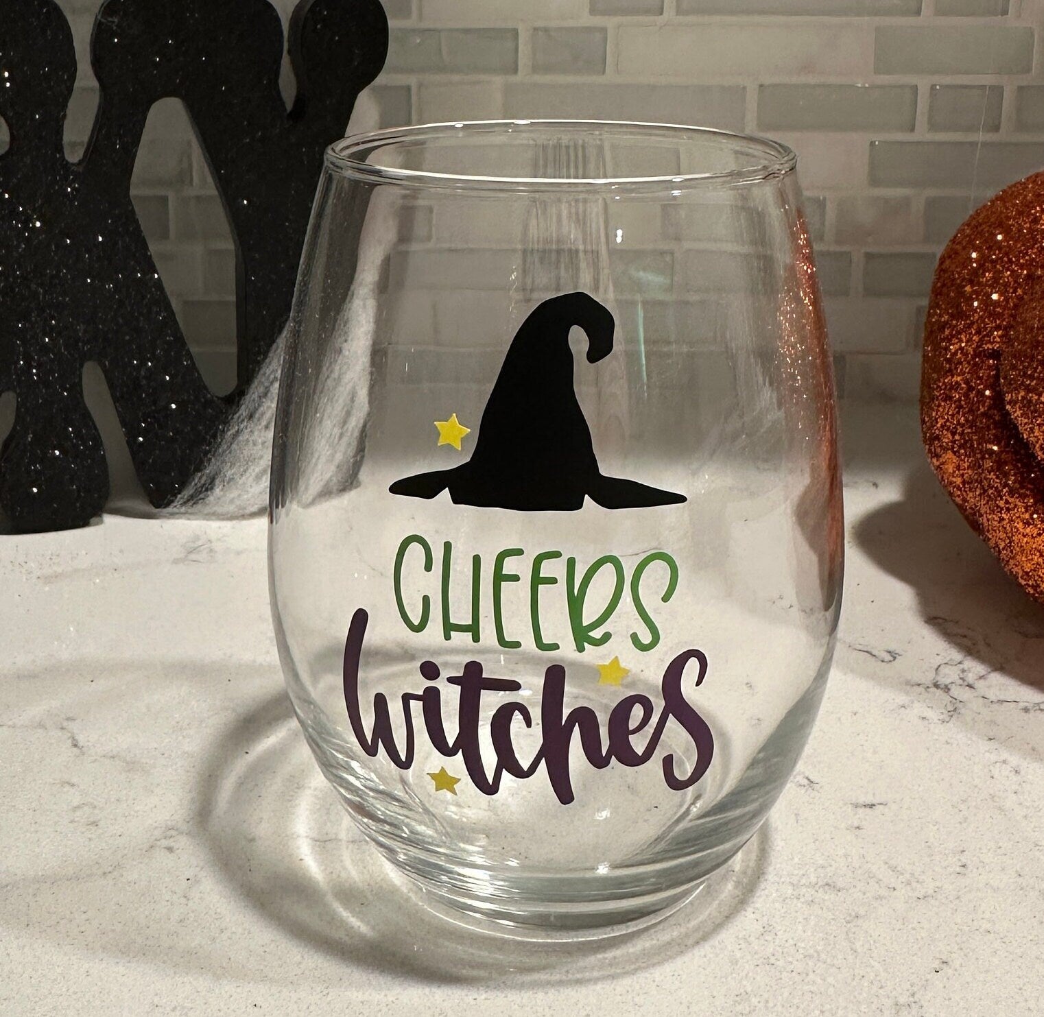 Cheers Witches Stemless Wine Glass