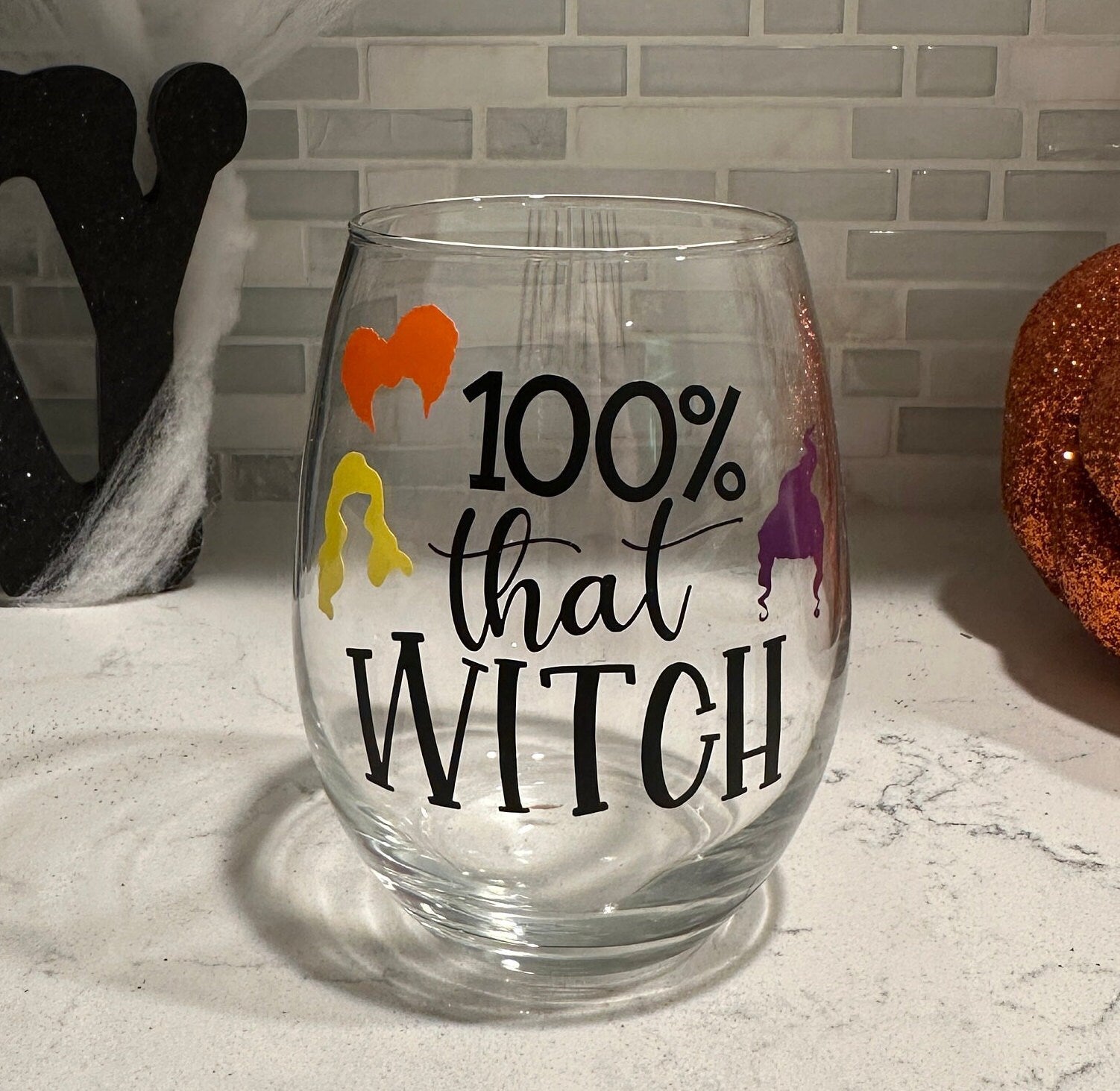 100% that Witch Stemless Wine Glass