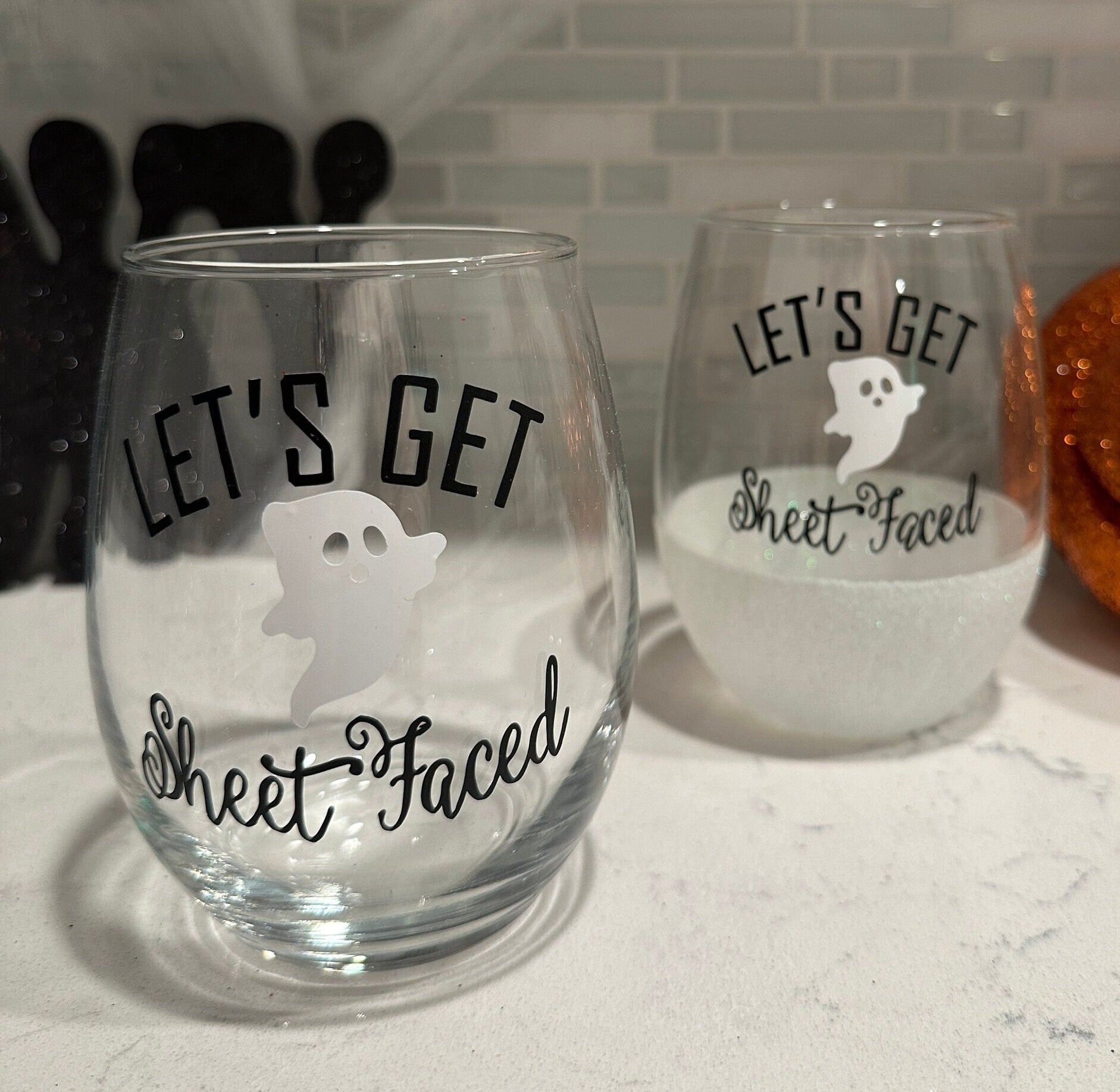Let’s Get Sheet Faced Stemless Wine Glass